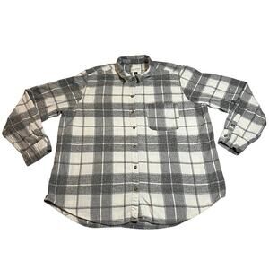 Universal Thread Plaid Flannel Relaxed Fit Button Up Shirt Size XL Cozy Hipster